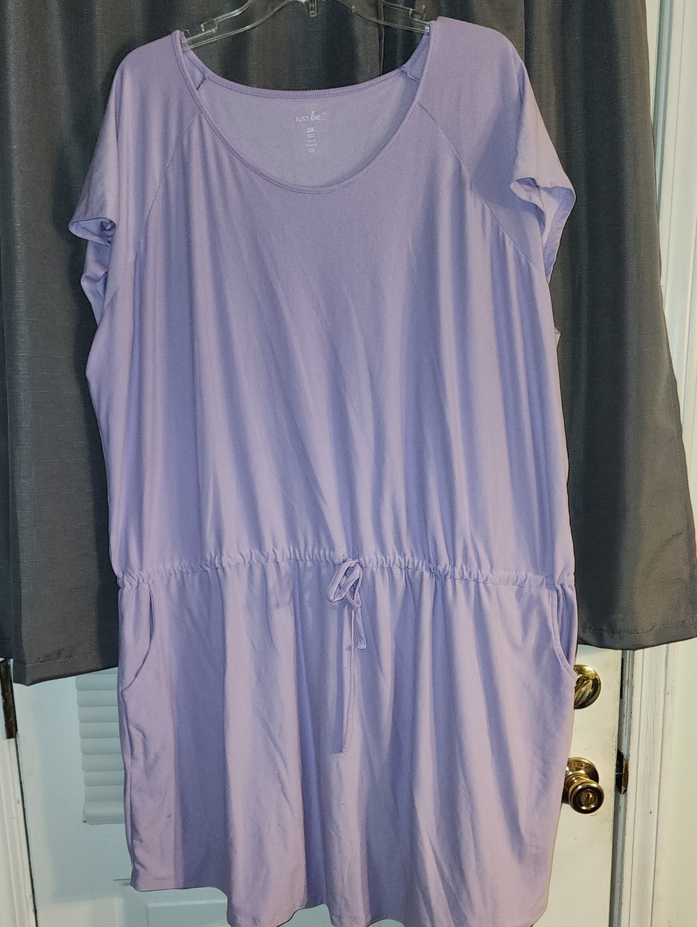 just be Lavender Scoop Neck Casual Dress